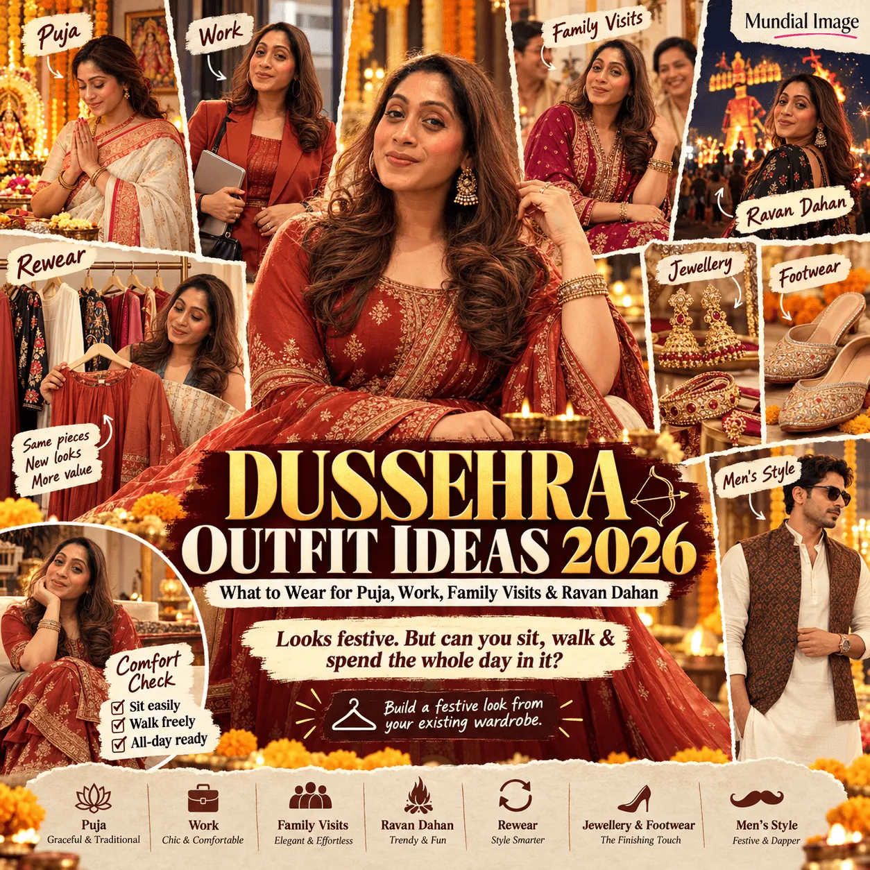 Cover of the Mundial Image guide Dussehra Outfit Ideas 2026.